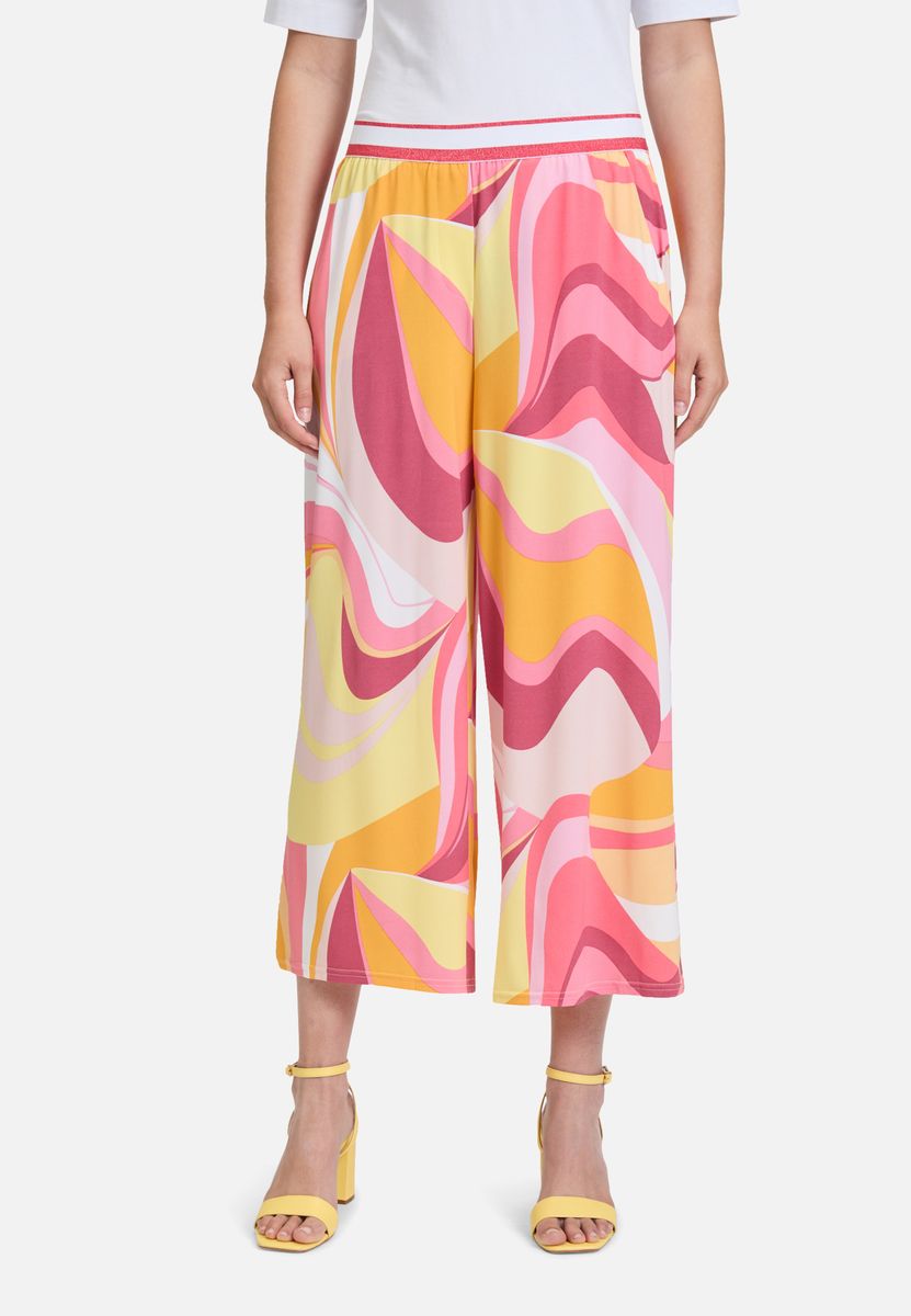 Weite Culotte mit Psychedelischem Print