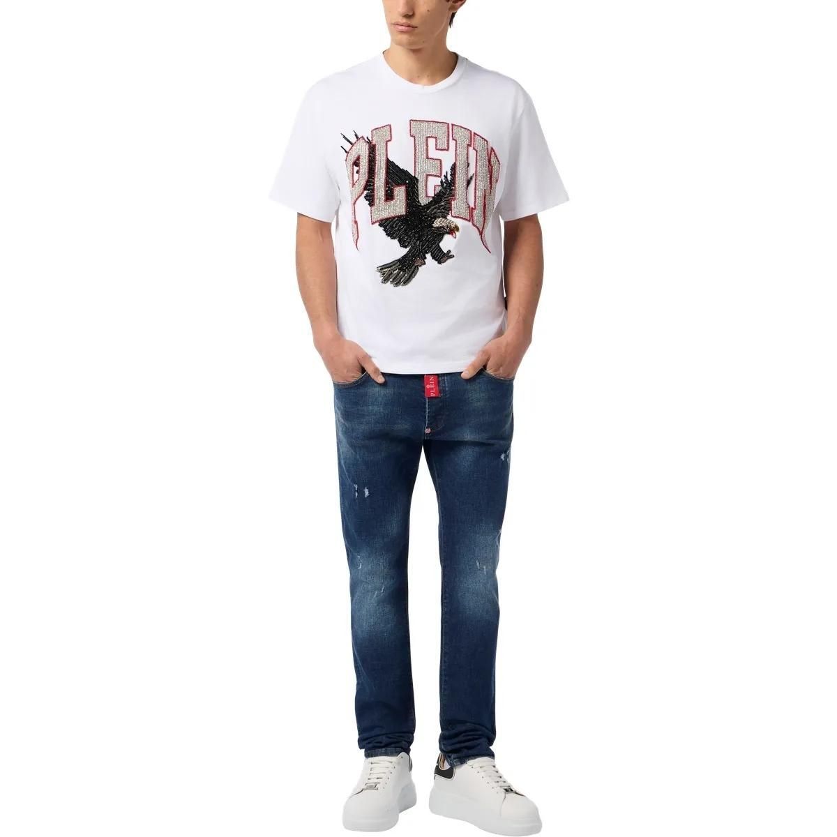 Strass Adler Grafik T-Shirt