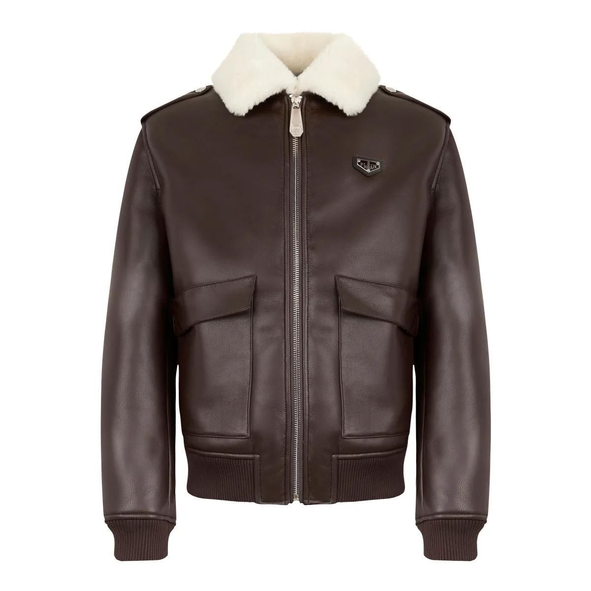 Aviator-Bomberjacke mit Shearling-Kragen