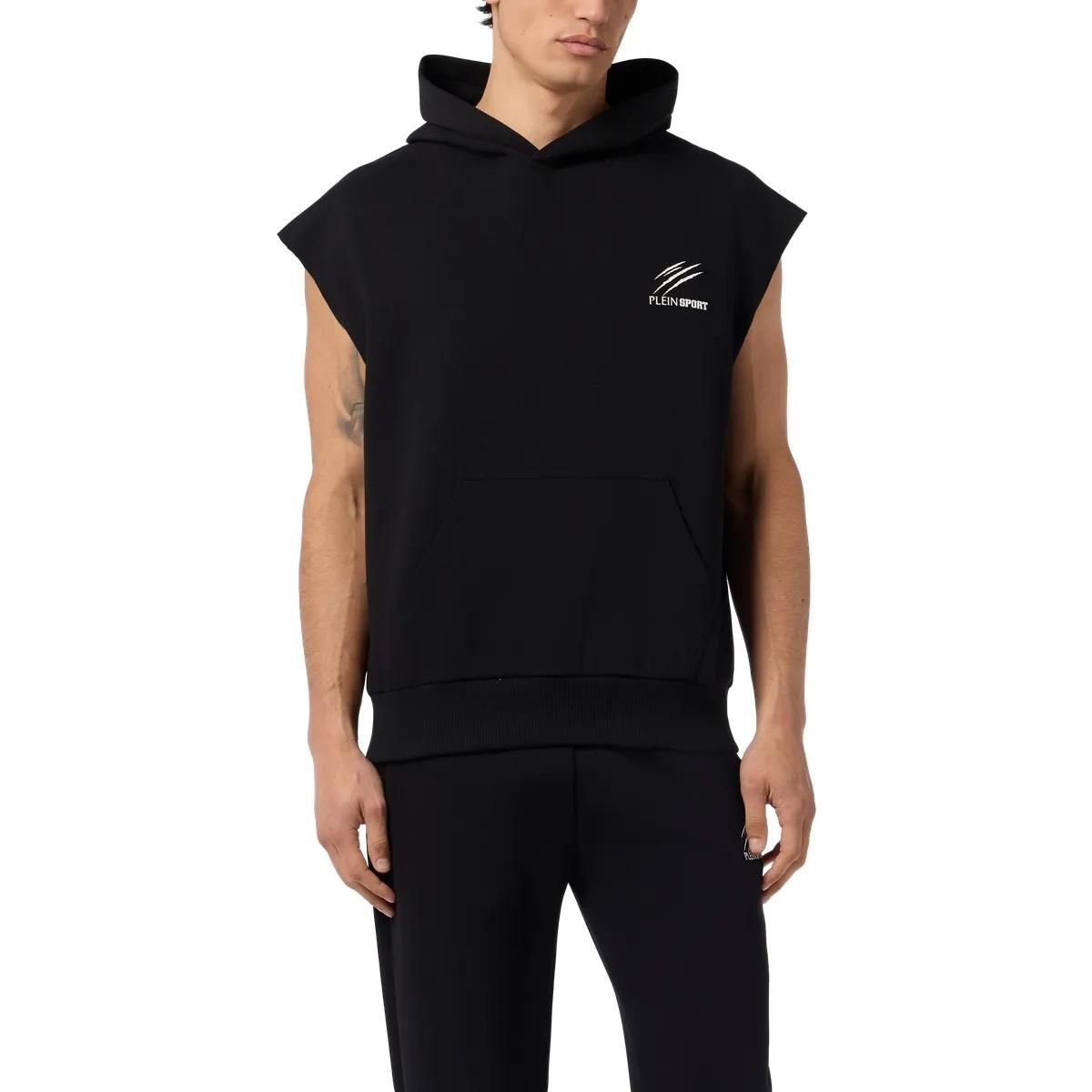 Ärmelloser Fleece Hoodie Weste