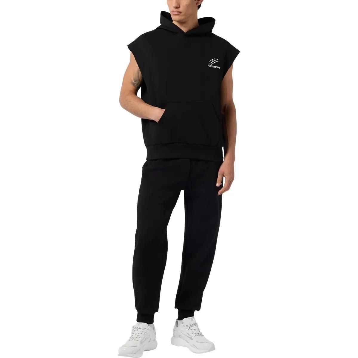 Ärmelloser Fleece Hoodie Weste