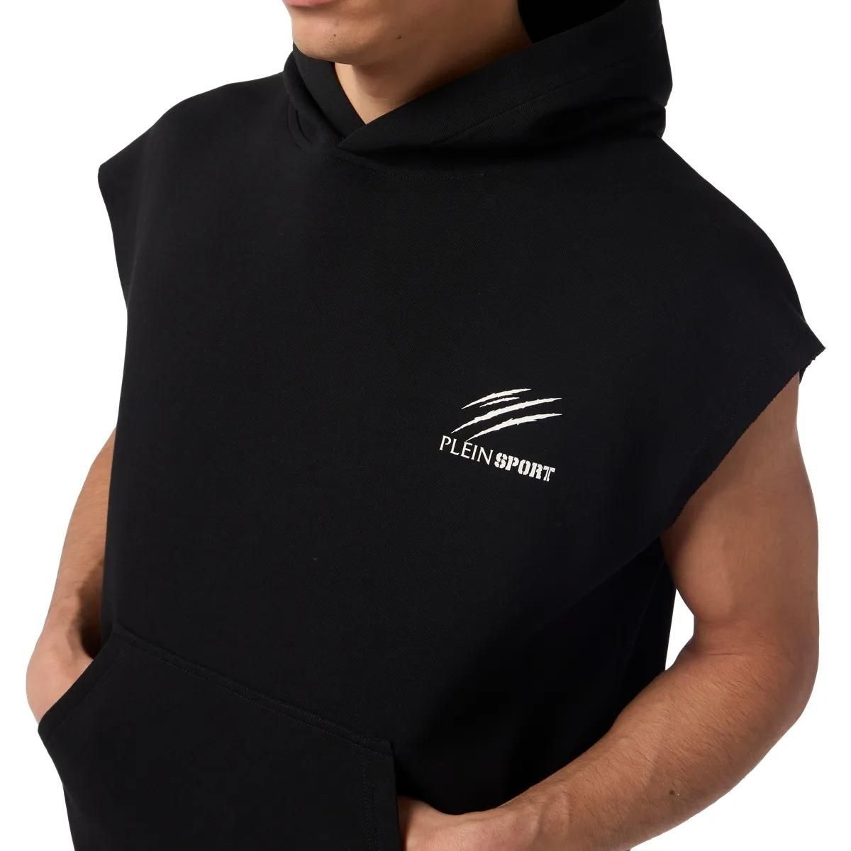 Ärmelloser Fleece Hoodie Weste
