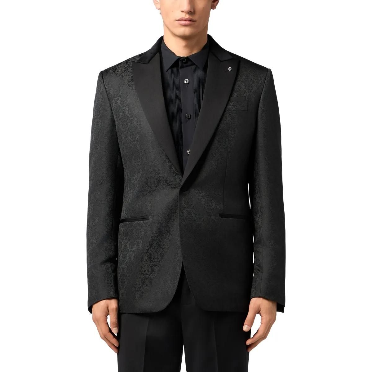 Eleganter Jacquard Brokat Dinner Blazer