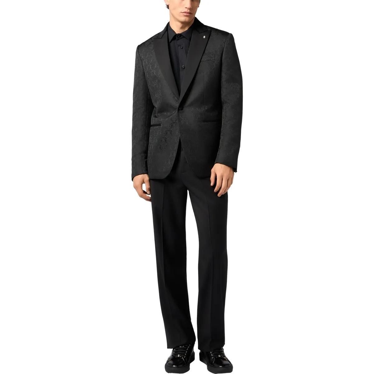 Eleganter Jacquard Brokat Dinner Blazer