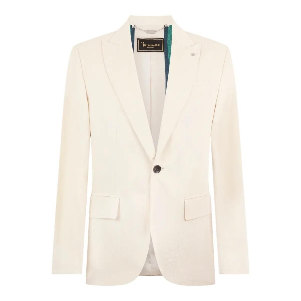 Elfenbeinfarbener Cord Einreiher-Blazer