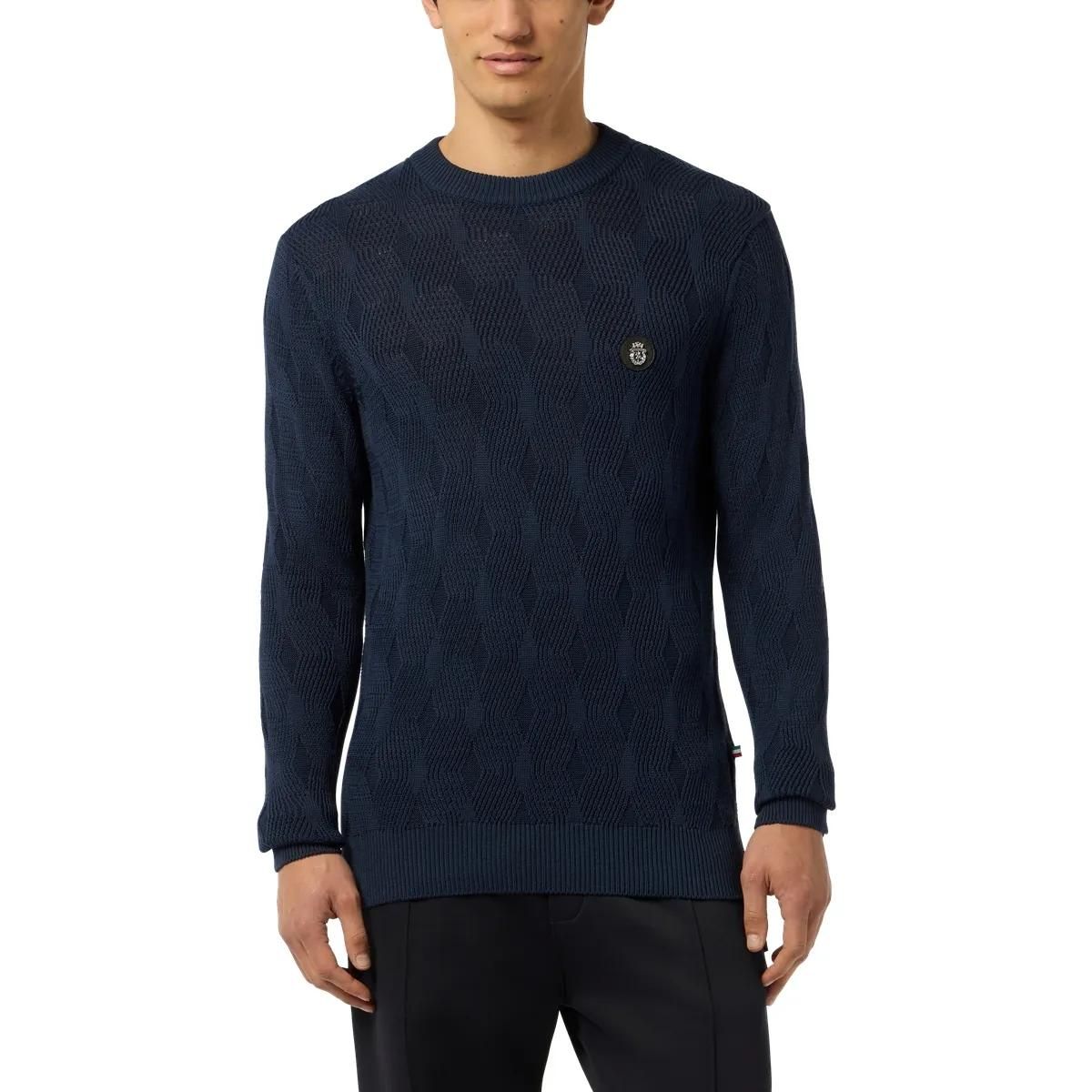 Strukturierter Strickpullover aus Wollseide