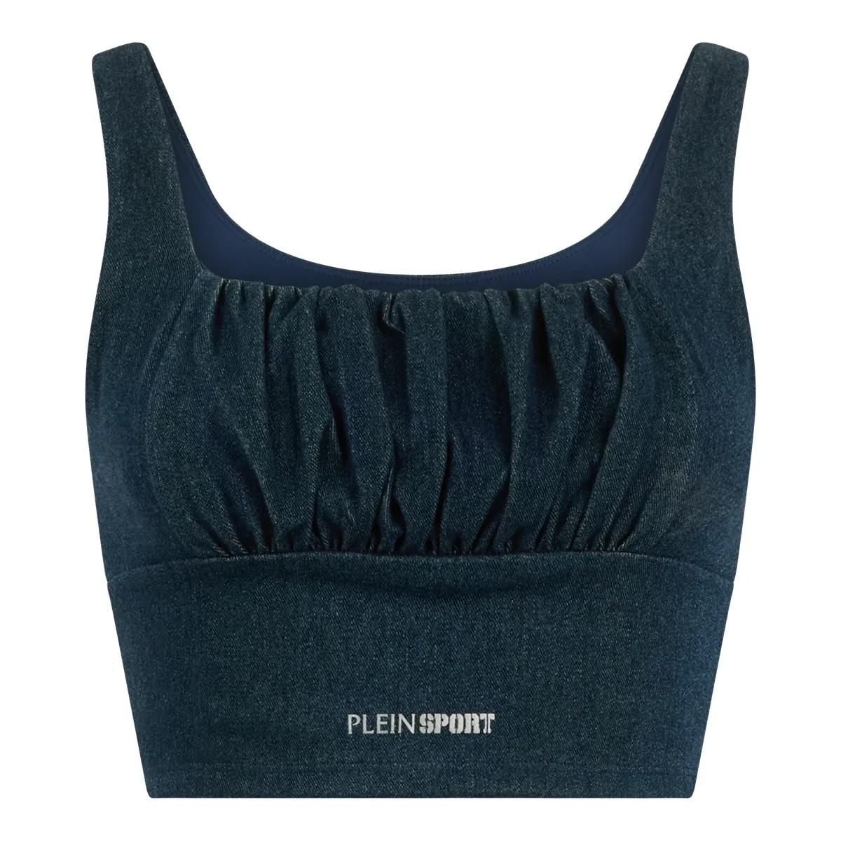 Sportliches Crop-Top im Denim-Look