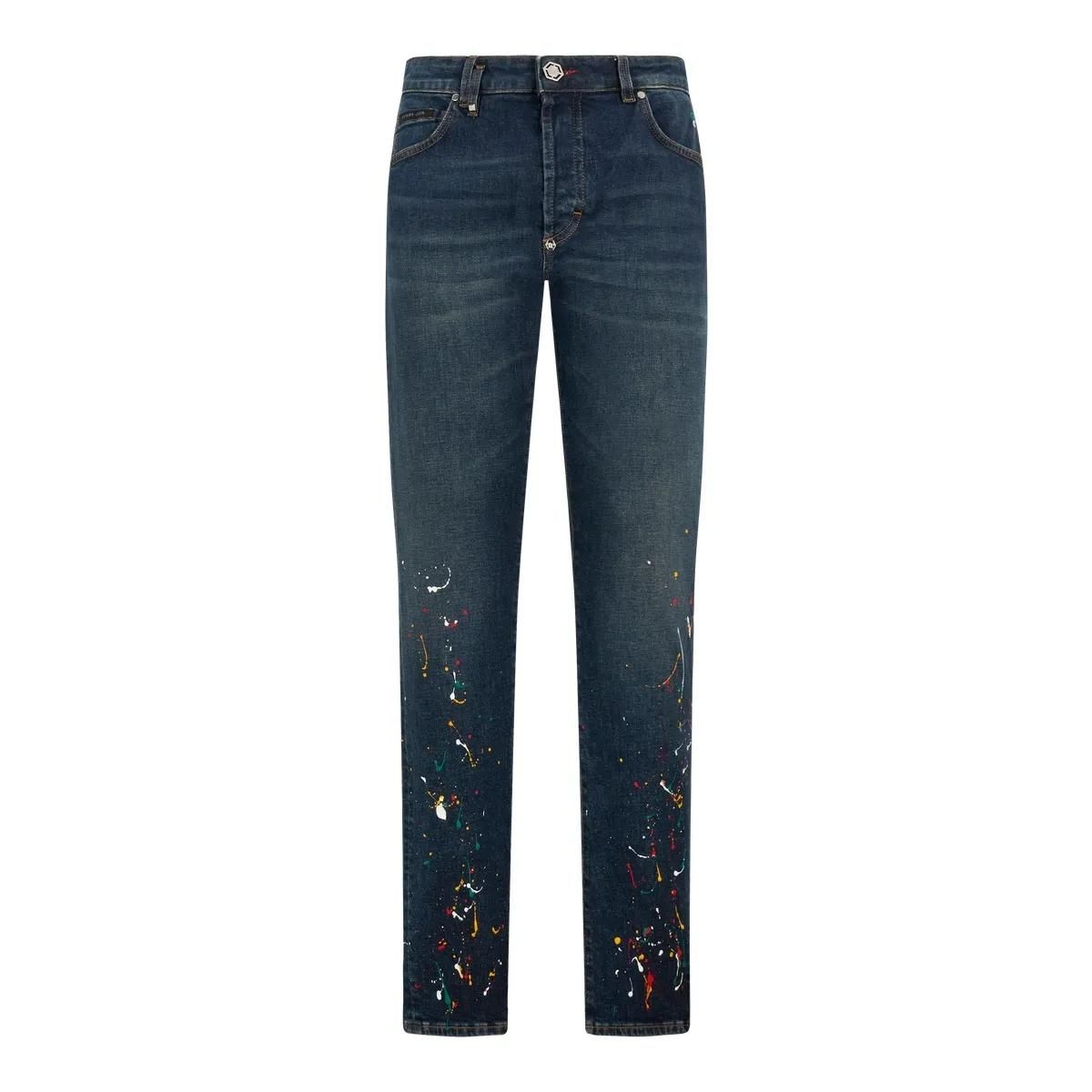 Dunkelblaue Jeans mit geradem Schnitt
