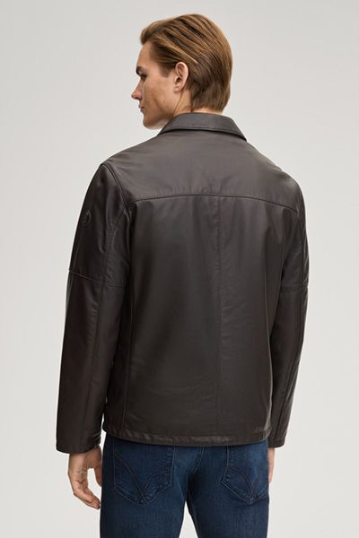 Dunkelbraune Lederjacke Aram