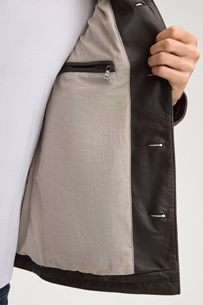 Dunkelbraune Lederjacke Aram