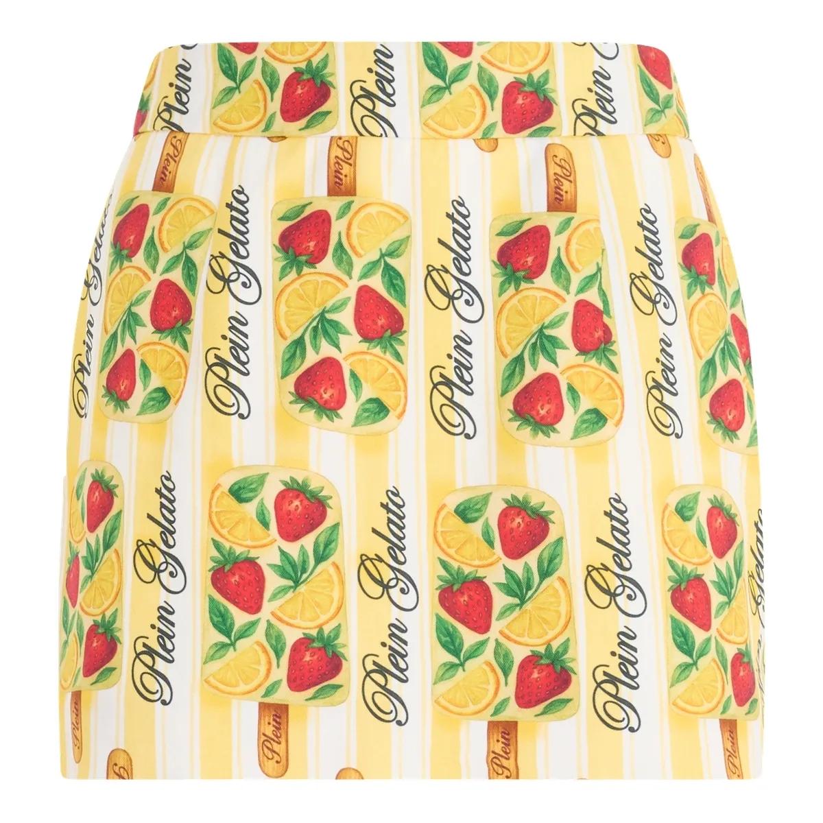 Gestreifter Minirock mit Gelato-Print