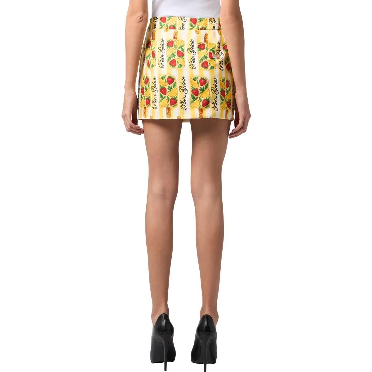 Gestreifter Minirock mit Gelato-Print