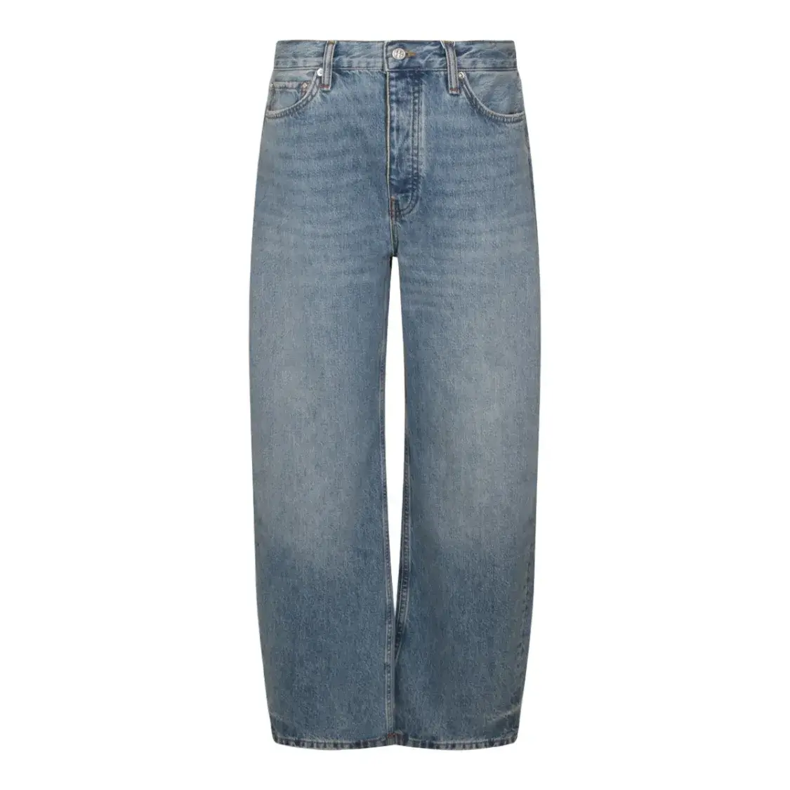 Mittelhohe Jeans mit weitem Bein