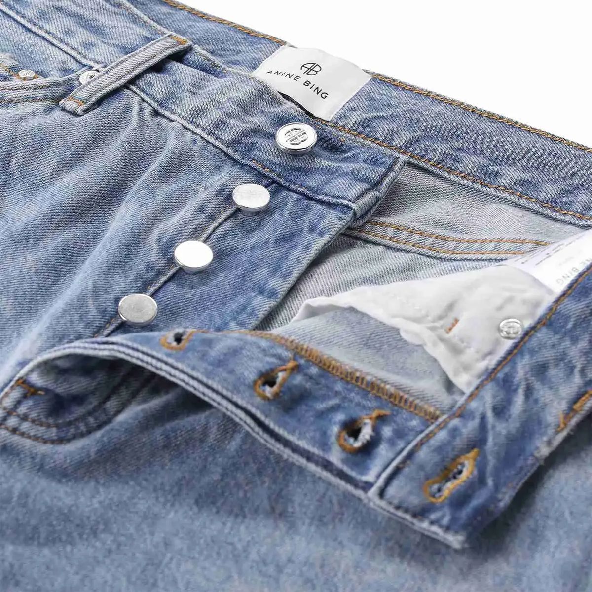 Mittelhohe Jeans mit weitem Bein