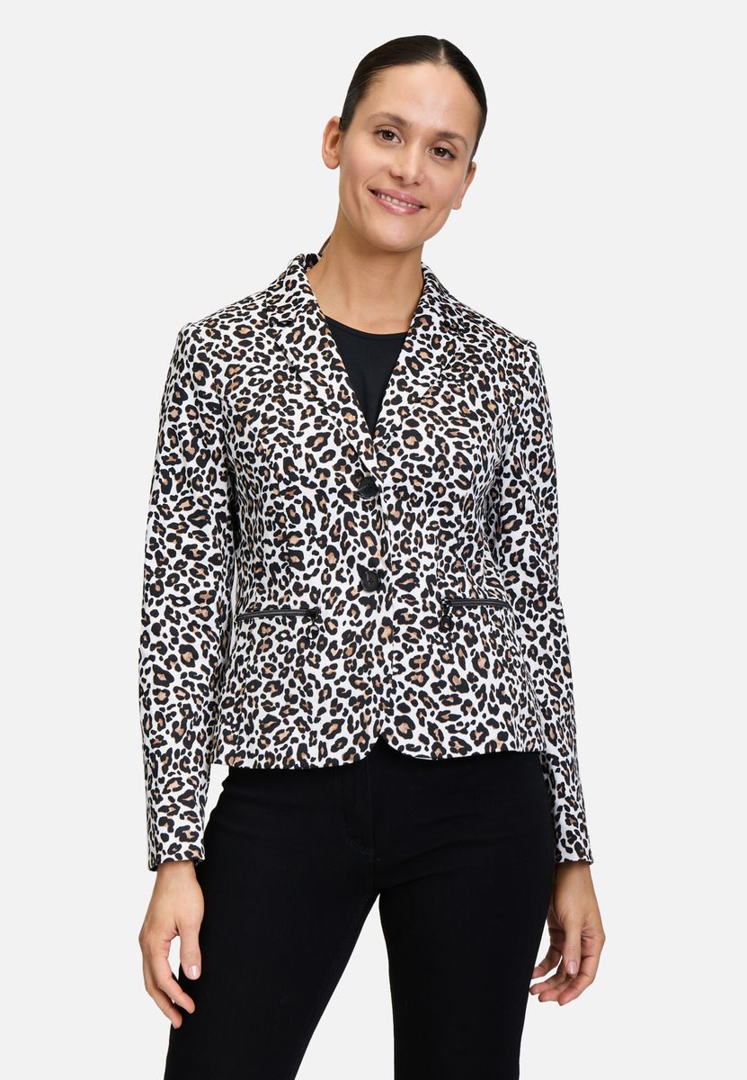 Taillierter Blazer mit Leopardenmuster