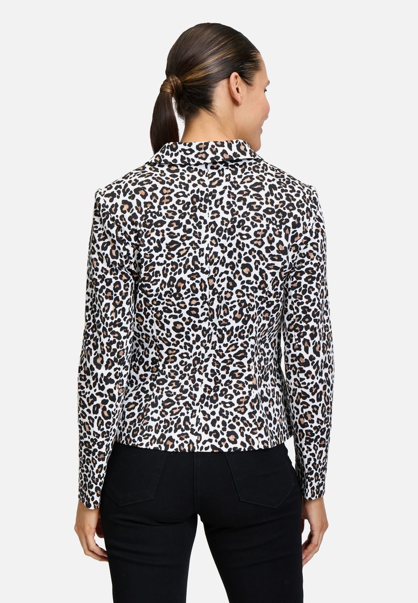 Taillierter Blazer mit Leopardenmuster