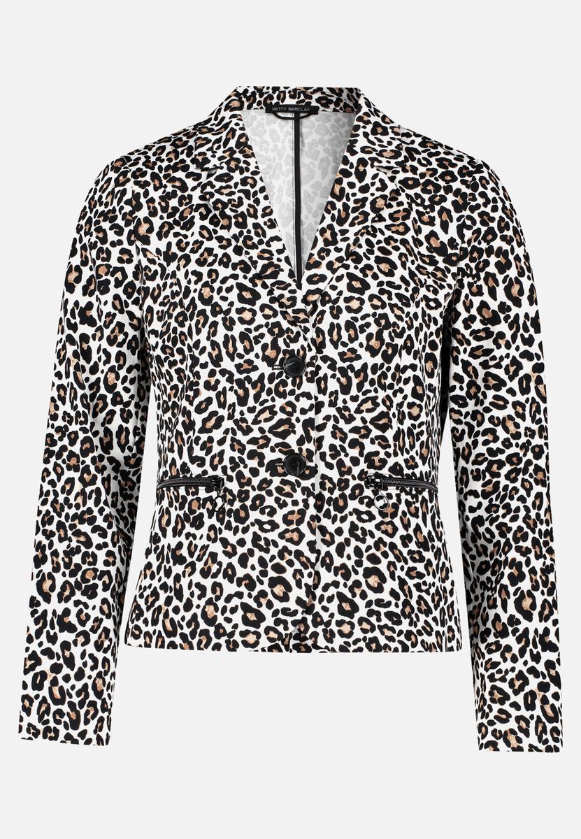 Taillierter Blazer mit Leopardenmuster