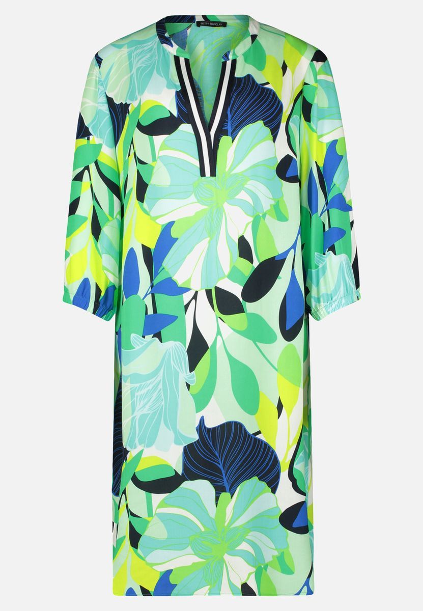 Lässiges Kleid mit Blumendruck und Kragen