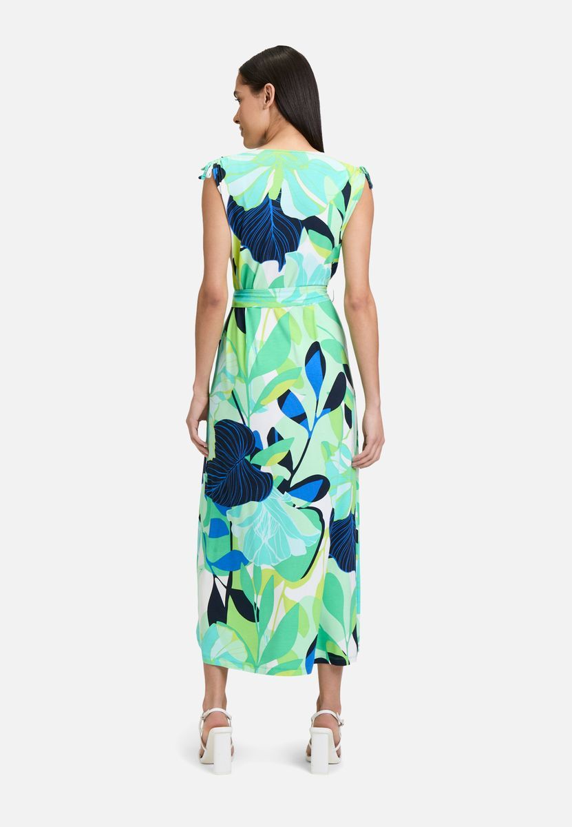 Ärmelloses Jerseykleid mit Blumendruck