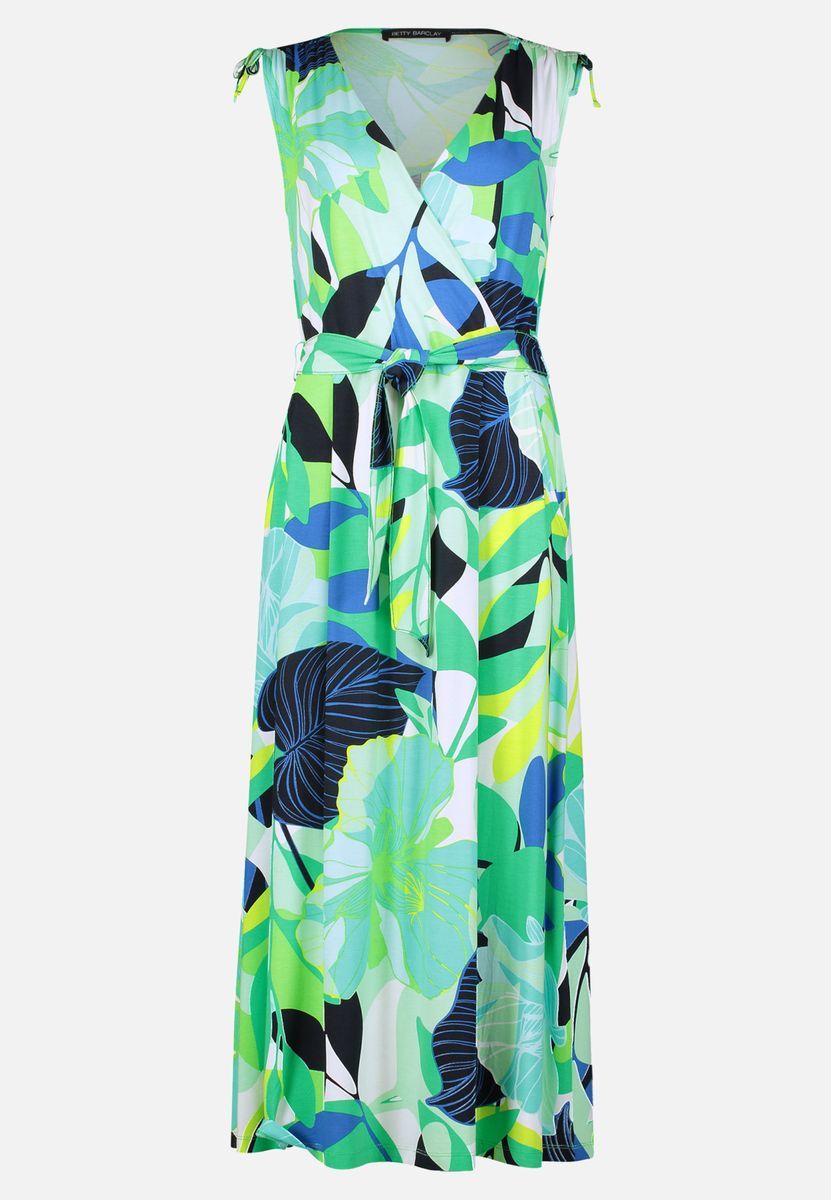 Ärmelloses Jerseykleid mit Blumendruck