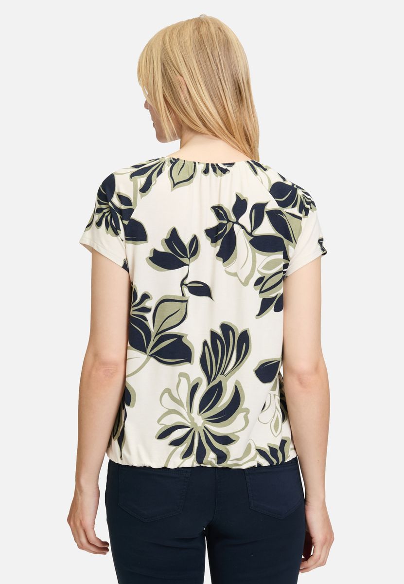 T-Shirt mit abstraktem Print und Gummizug