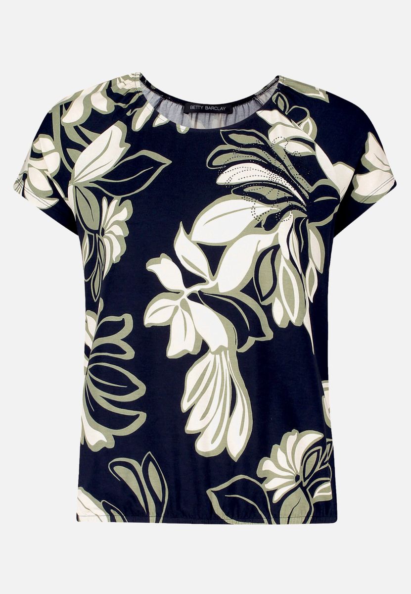 T-Shirt mit abstraktem Print und Gummizug