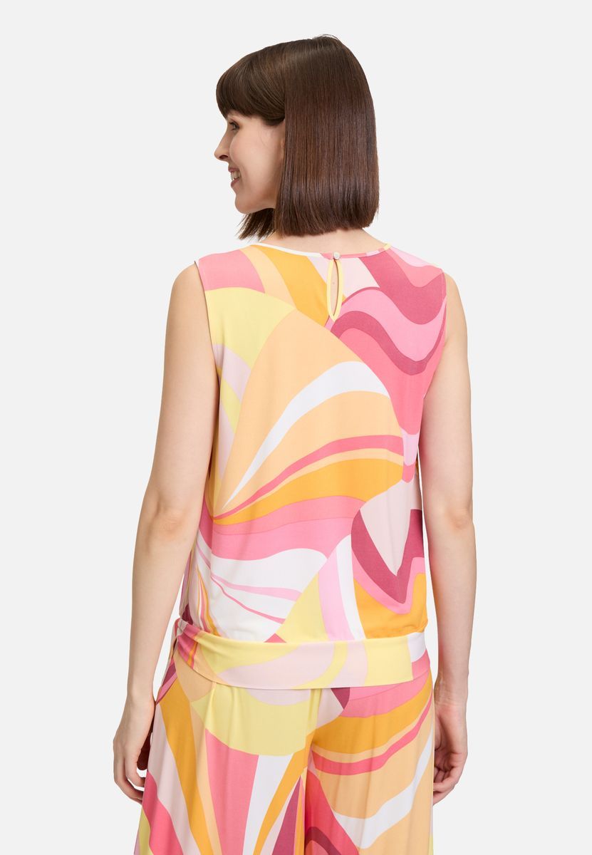 Abstraktes ärmelloses Shirt mit Bindeband