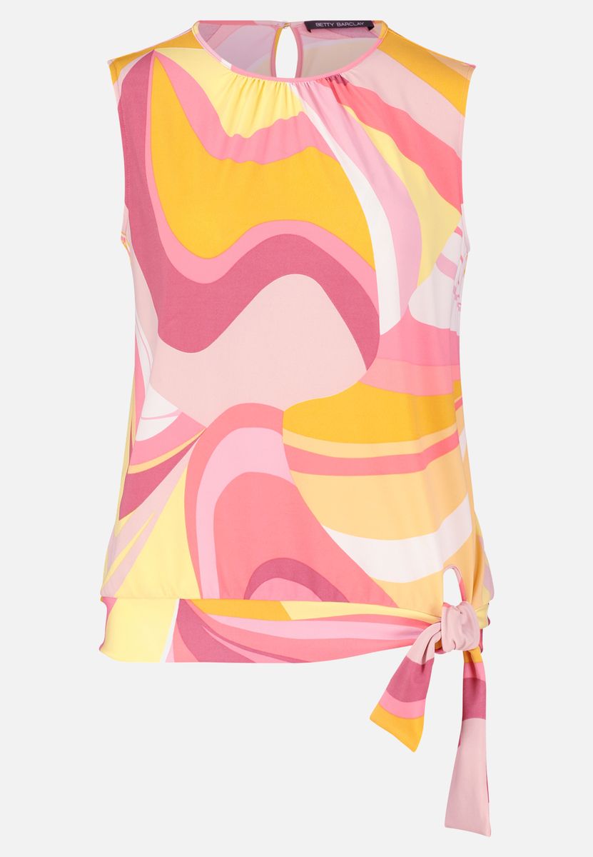 Abstraktes ärmelloses Shirt mit Bindeband