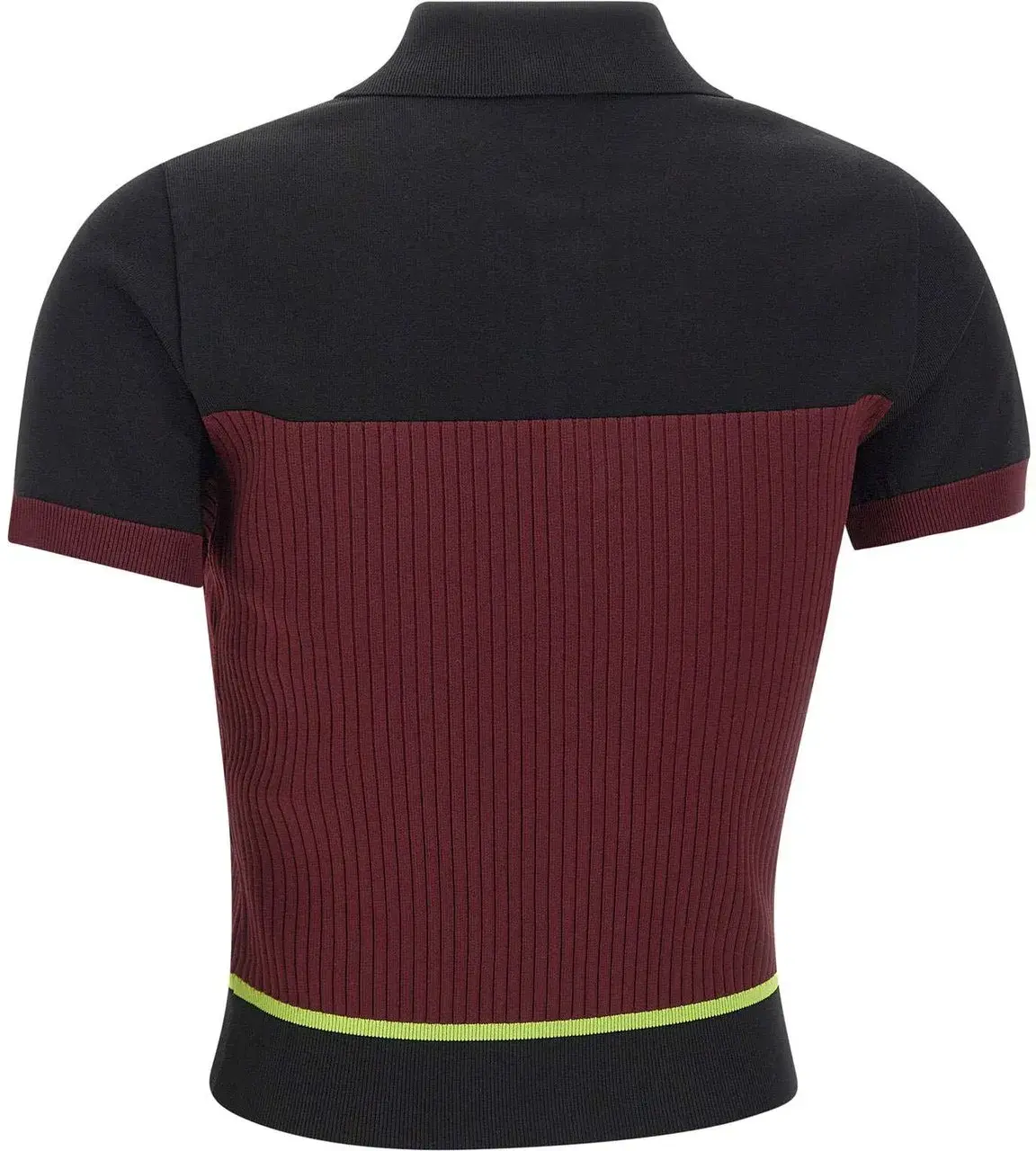 Geripptes Strick-Poloshirt