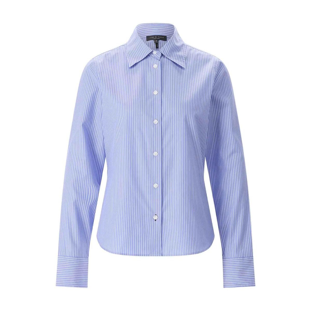 Gestreiftes Baumwollhemd mit Knopfleiste