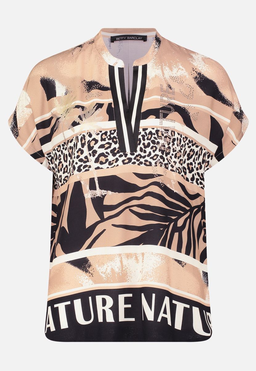 Bluse mit Animal-Print und lockerer Passform