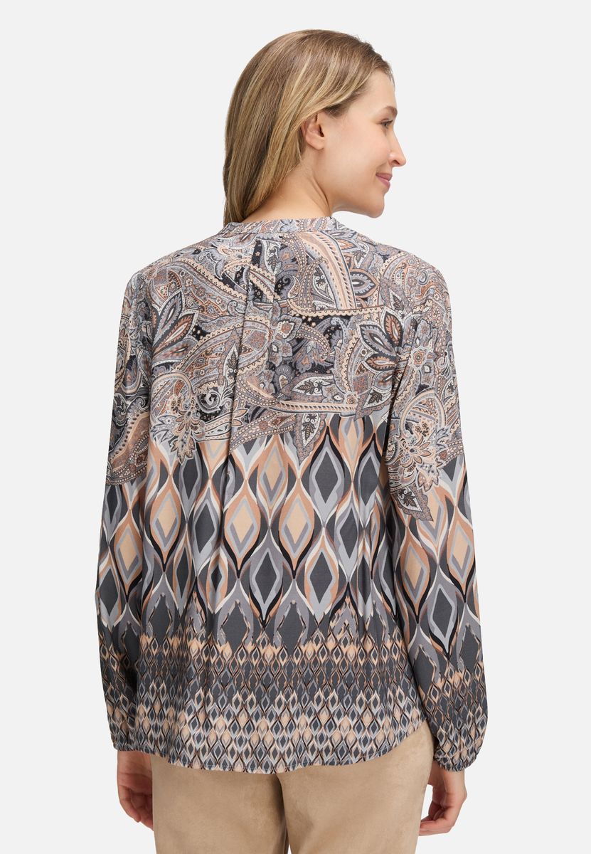 Longbluse mit Stehkragen