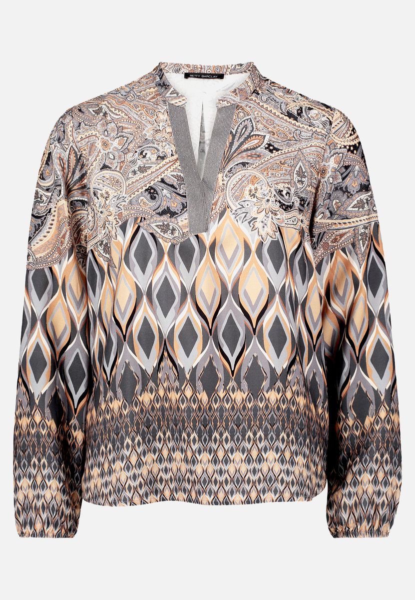 Longbluse mit Stehkragen