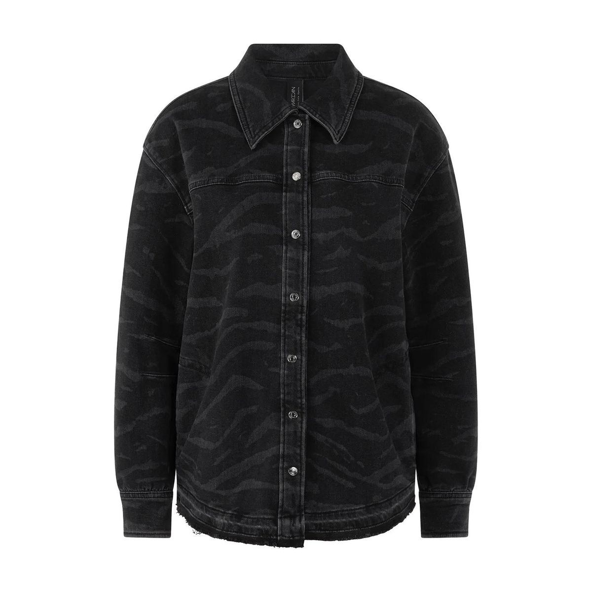 Denim Bluse mit Animal-Print