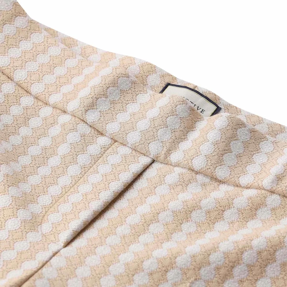 Gemusterte Schlupfhose mit geradem Bein