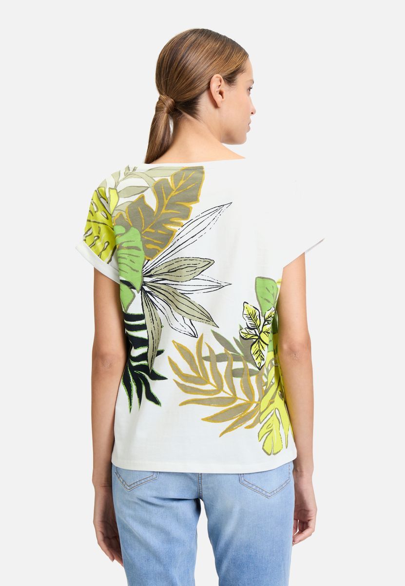 Kurzarmshirt mit tropischem Print