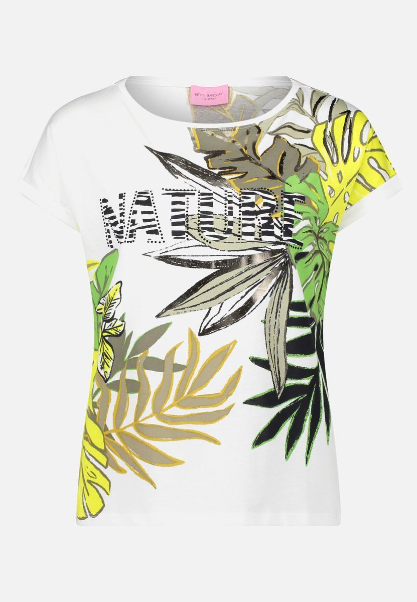 Kurzarmshirt mit tropischem Print