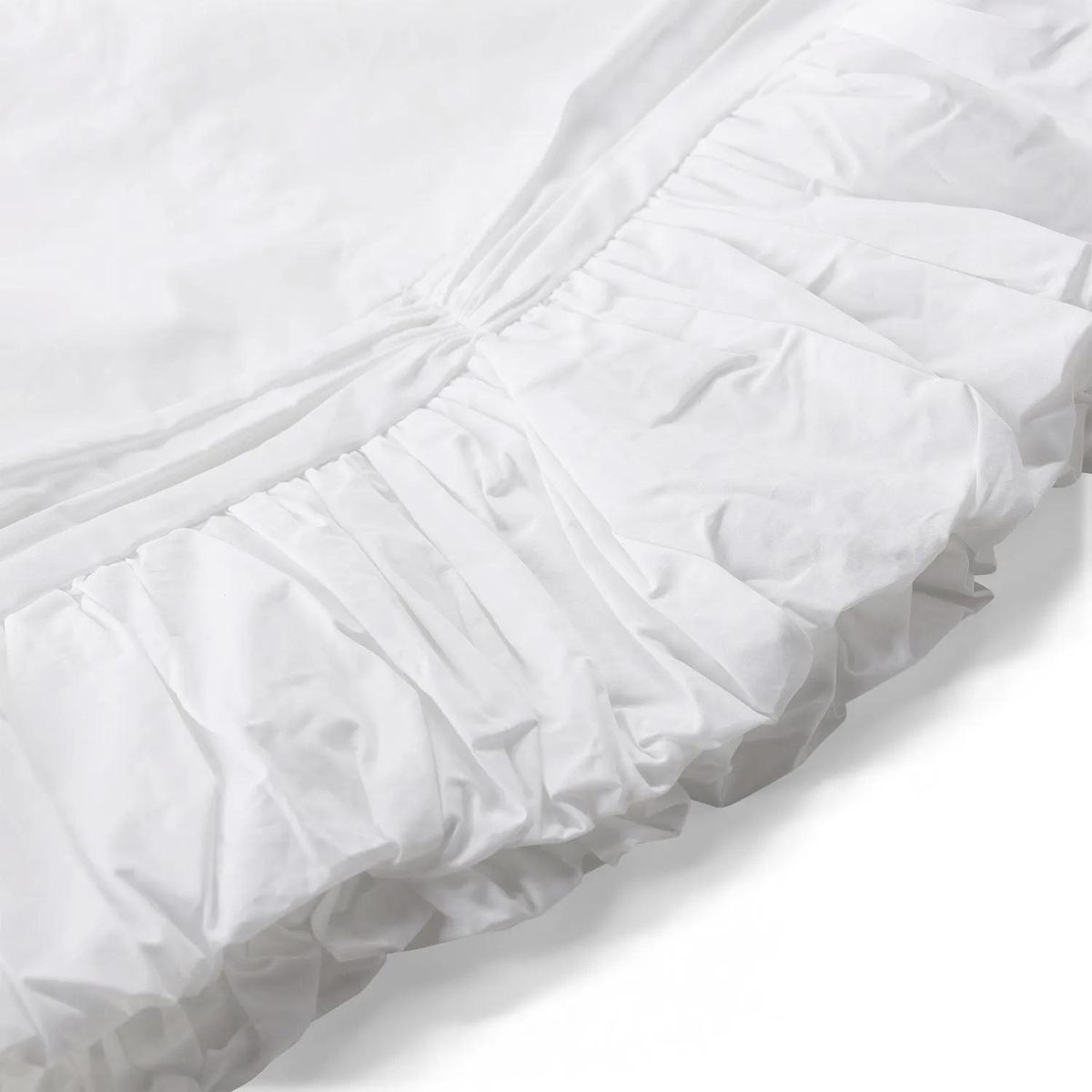 Bluse mit Puffärmeln und Rüschensaum