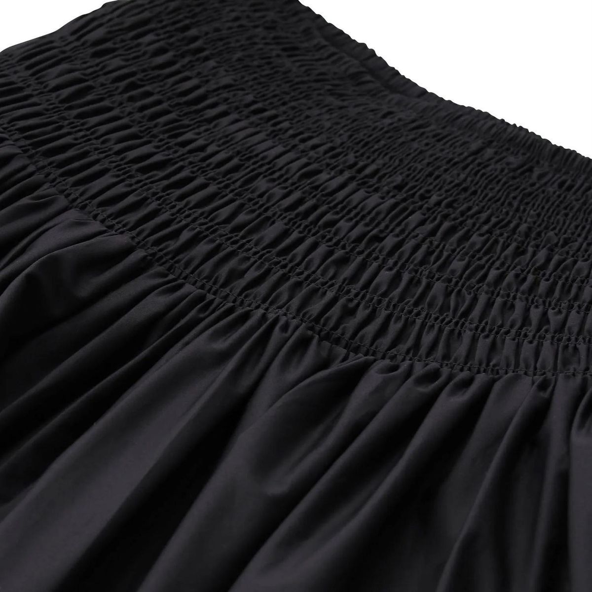 Ausgestellter Midi-Rock mit Smokbund