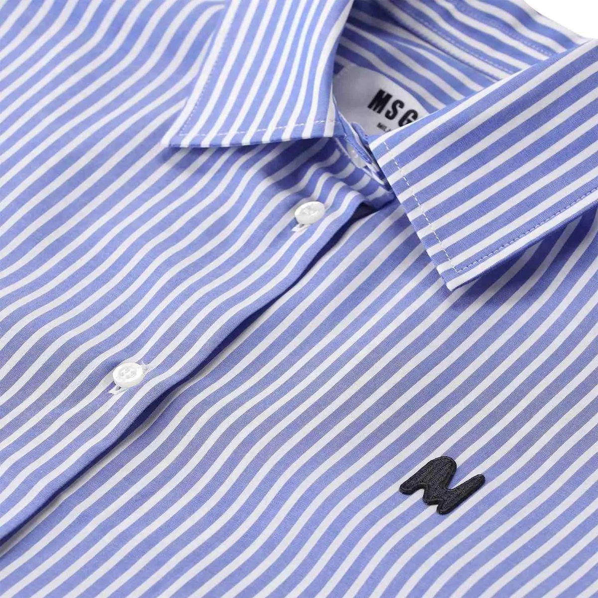 Gestreiftes Oversize-Baumwollhemd mit Logo