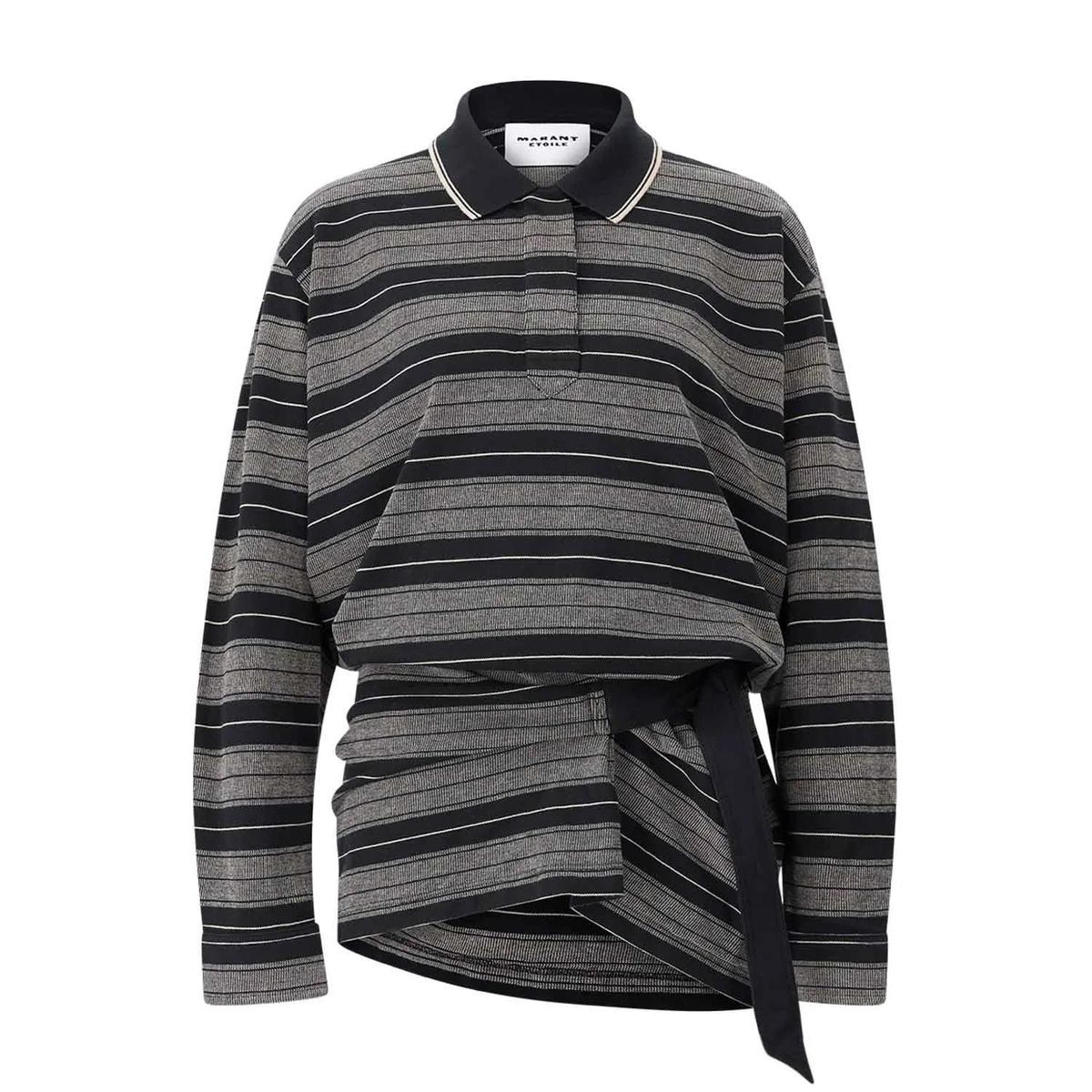 Gestreiftes Baumwoll-Piqué-Polokleid