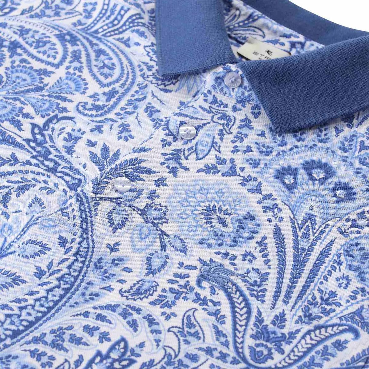 Piqué-Polohemd mit Paisley-Print