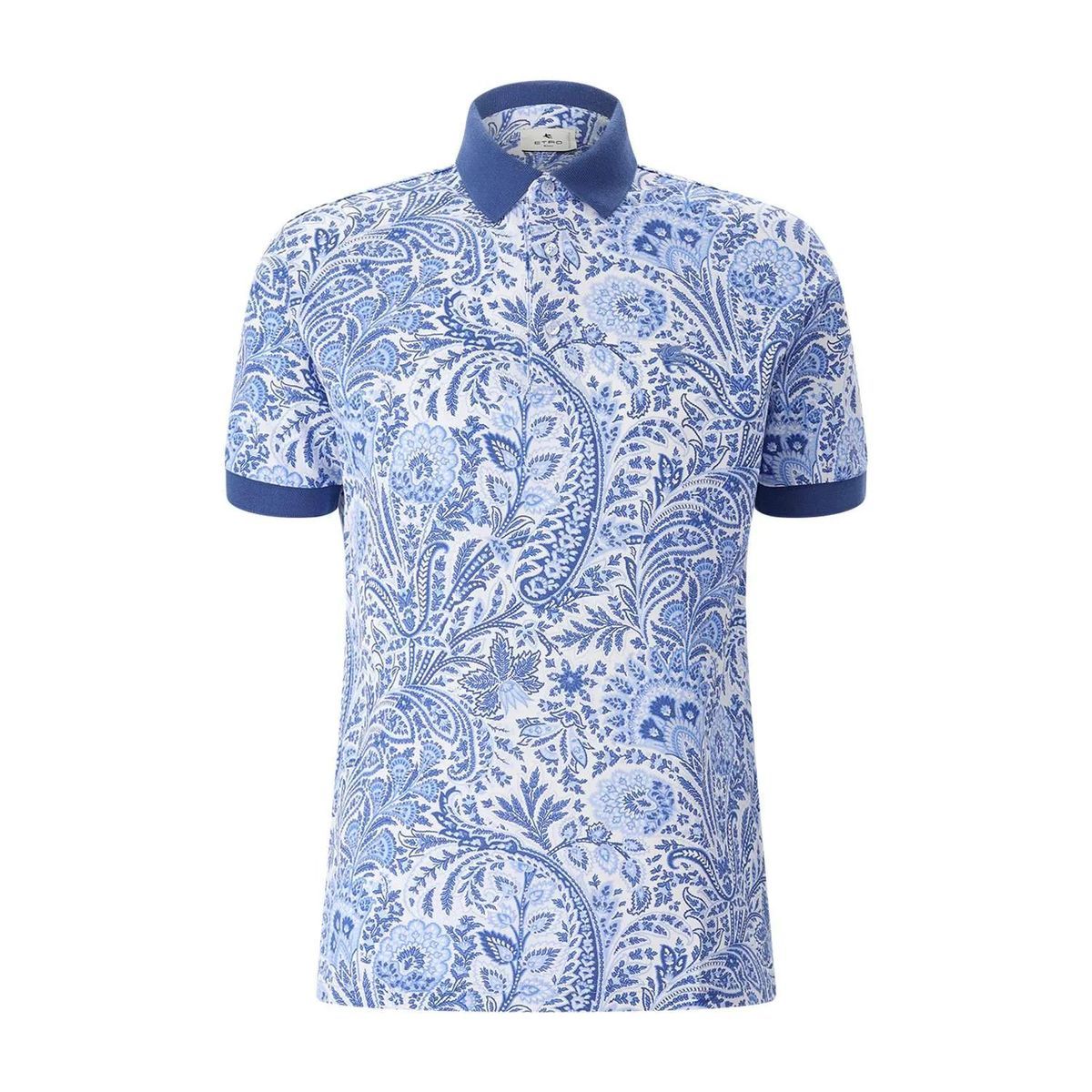 Piqué-Polohemd mit Paisley-Print