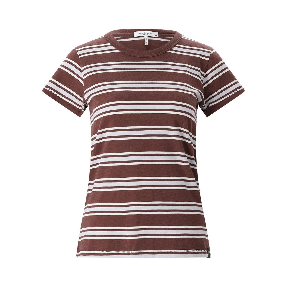 Gestreiftes Slub-T-Shirt aus Baumwolle