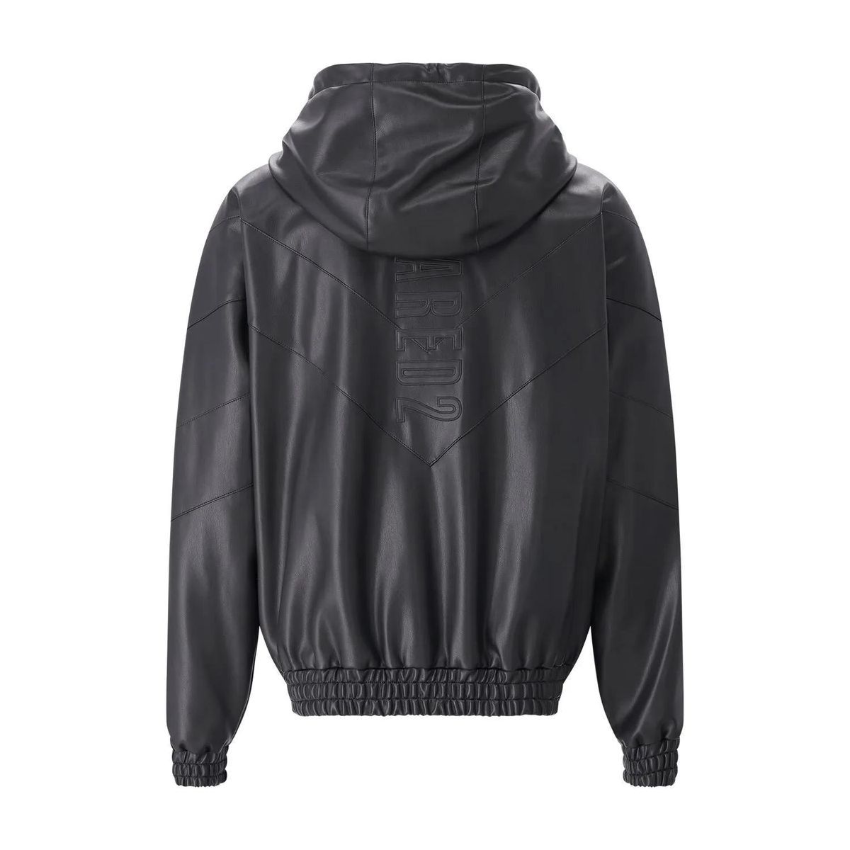 Bomberjacke aus Kunstleder mit Kapuze