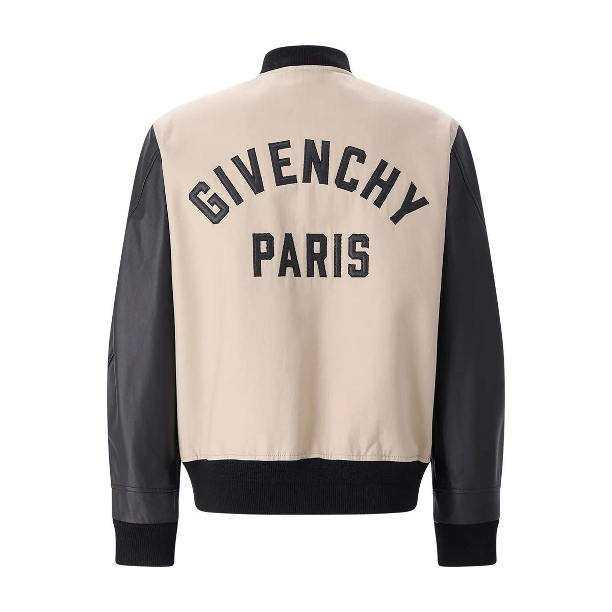 Zweifarbige Bomberjacke mit Lederärmeln