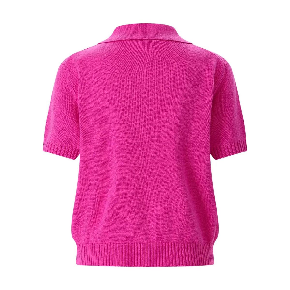 Pinkes Kurzarm-Polohemd aus Wolle und Kaschmir