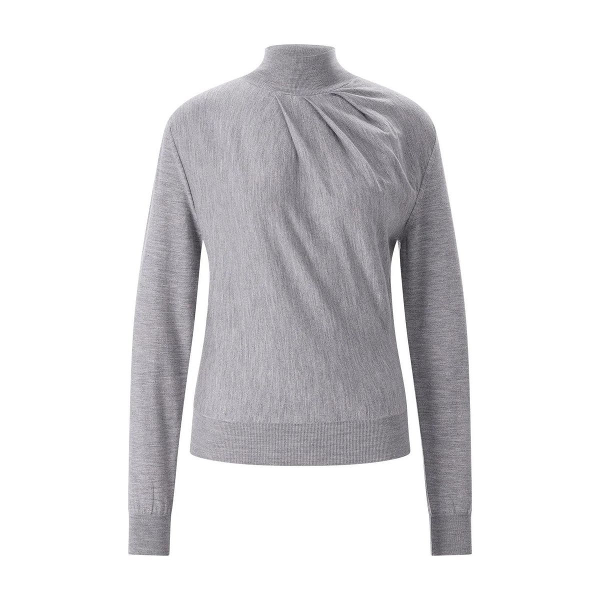 Eleganter Drapierter Rollkragenpullover aus Merinowolle