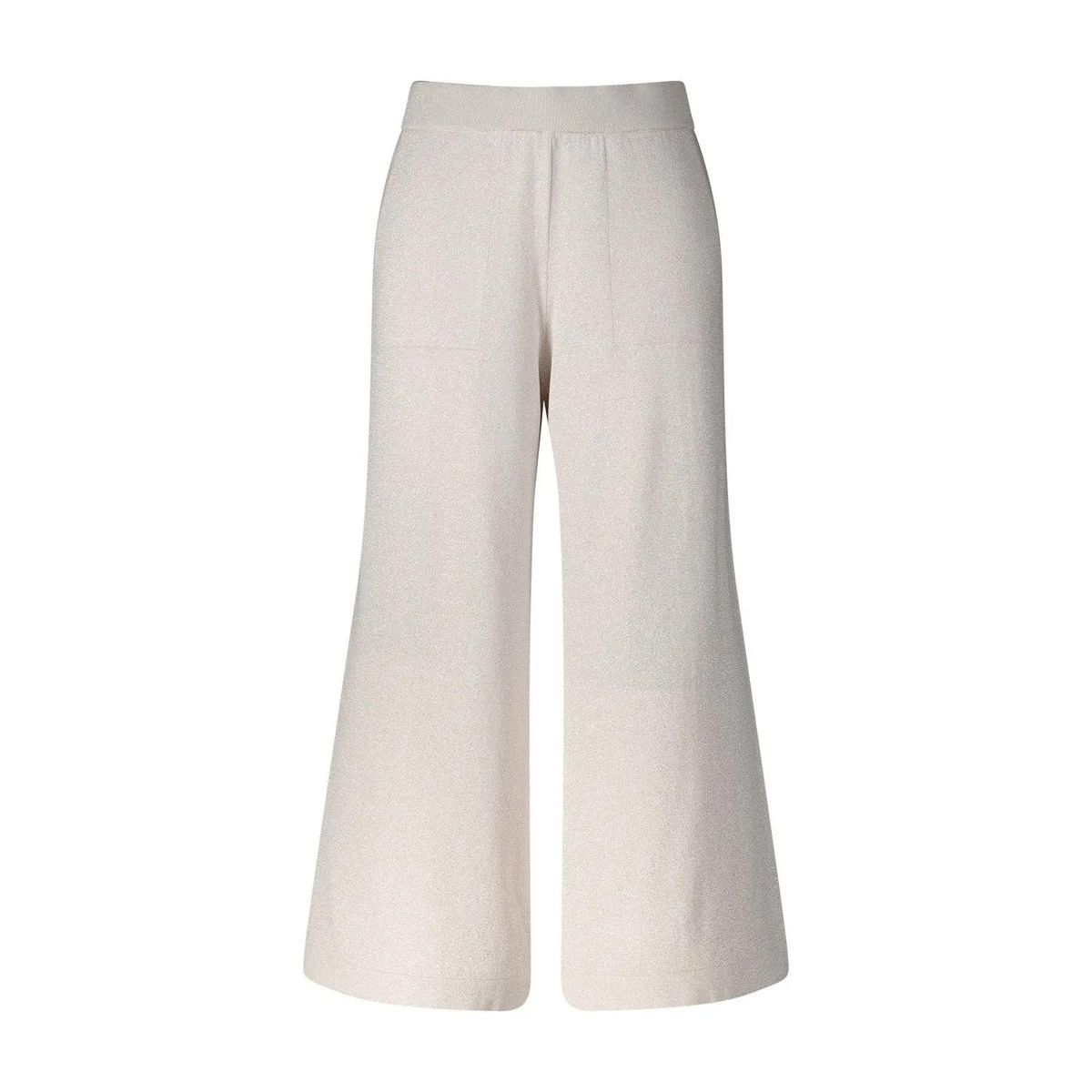 Schimmernde Strickhose mit weitem Bein