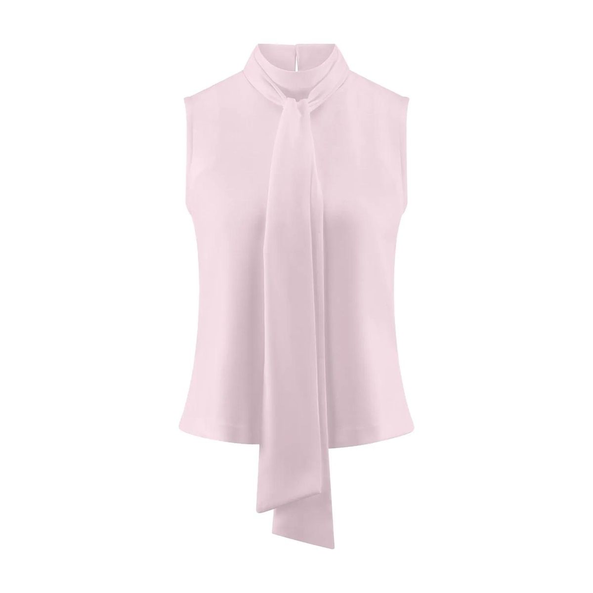 Elegante ärmellose Bluse mit Bindekragen